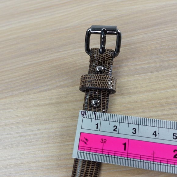 Ann Taylor‎ Lizard Belt Womens Black Leather Small Dress Slim Skinny Fashion main image 5